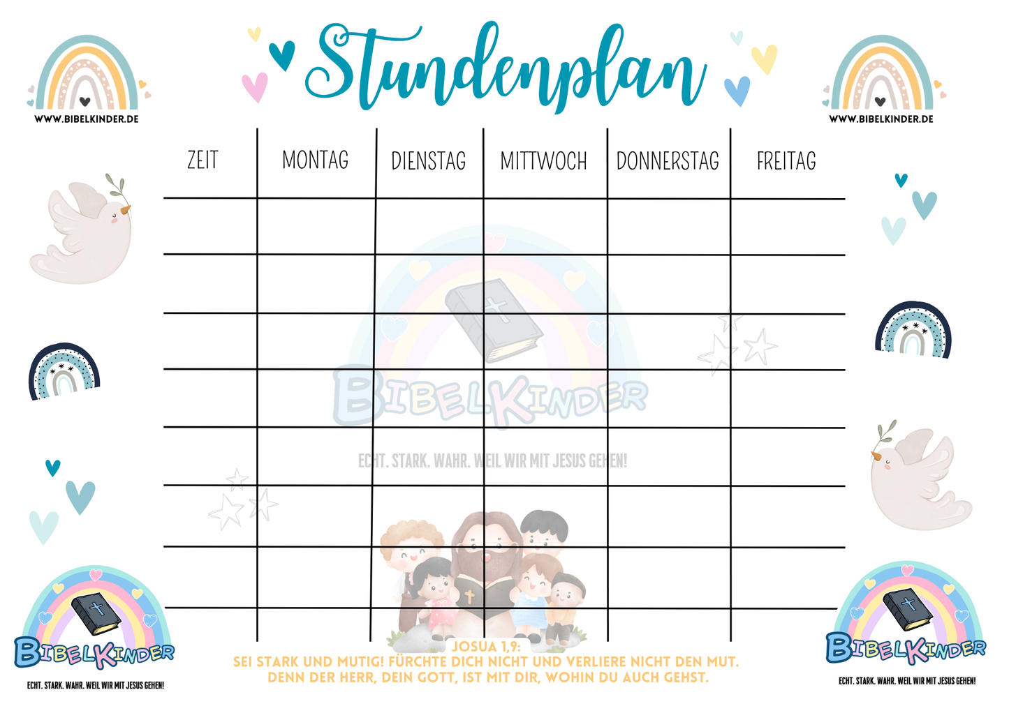 Kostenloser Stundenplan als PDF – Gratis Download